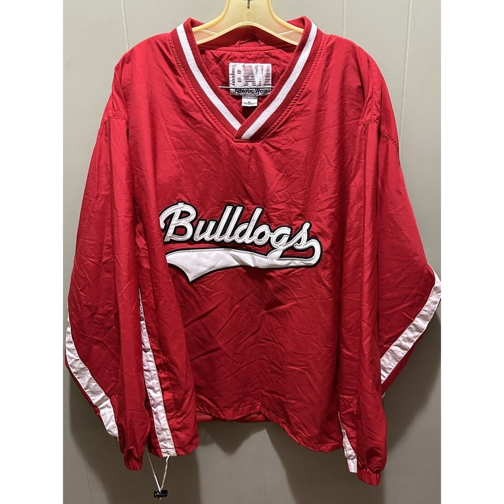 BAW Athletic Wear Bulldogs Georgia Red White Pulllover Rain Jacket Men’s XL